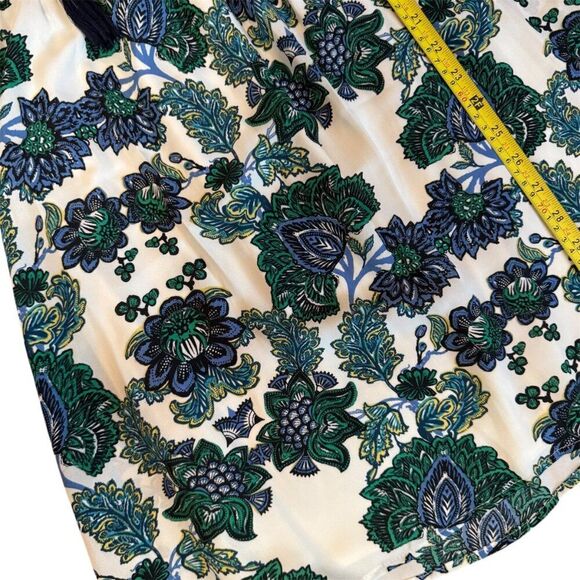 Collective Concepts Green Floral Print Sleeveless Lined Dress Tassel Tie MP NWT - Picture 3 of 7